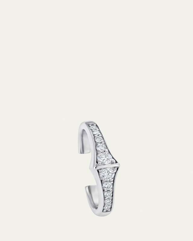 18K White Gold Lucia Diamond Ear Cuff, Single